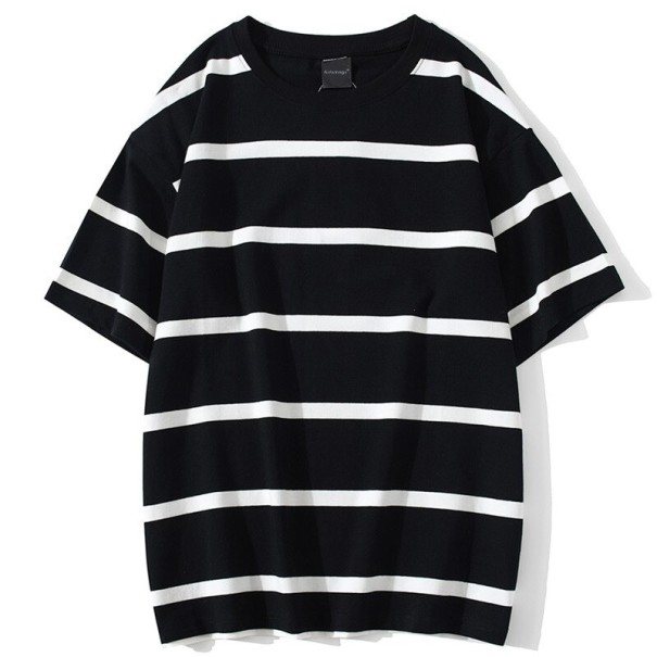 Stribet T-shirt til mænd T2069 sort XS