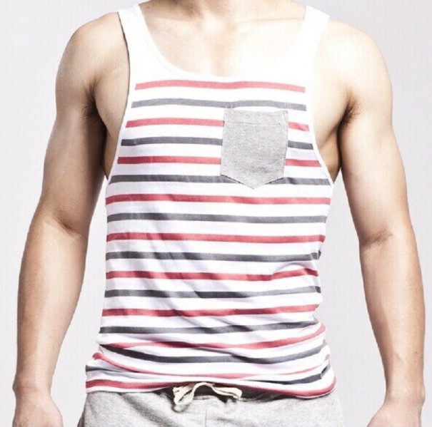Stribet tanktop til mænd T1994 L 1