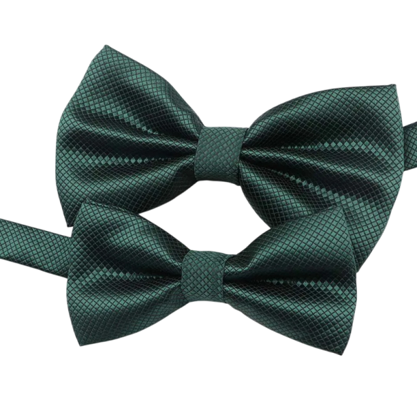 Strikkenset voor ouders en kinderen Elegante strikken voor heren en kinderen Set voor sociale evenementen Bijpassende accessoires voor het hele gezin Stijlvolle strikken donkergroen