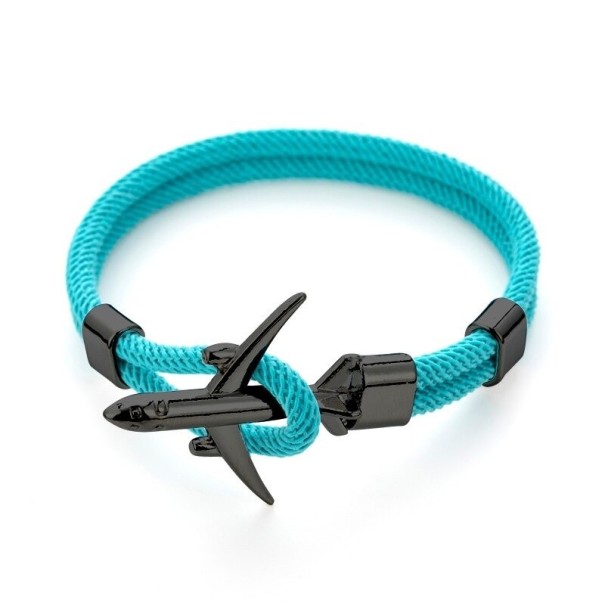 String-Armband Flugzeug hellblau 1