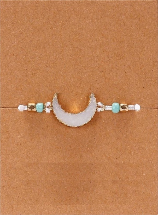String Bracelet with Moon white