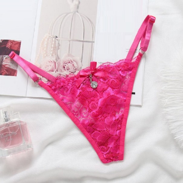 String en dentelle Carina rose foncé