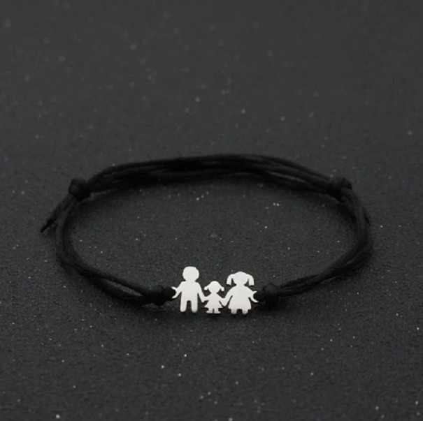 String karkötő - család fekete 2