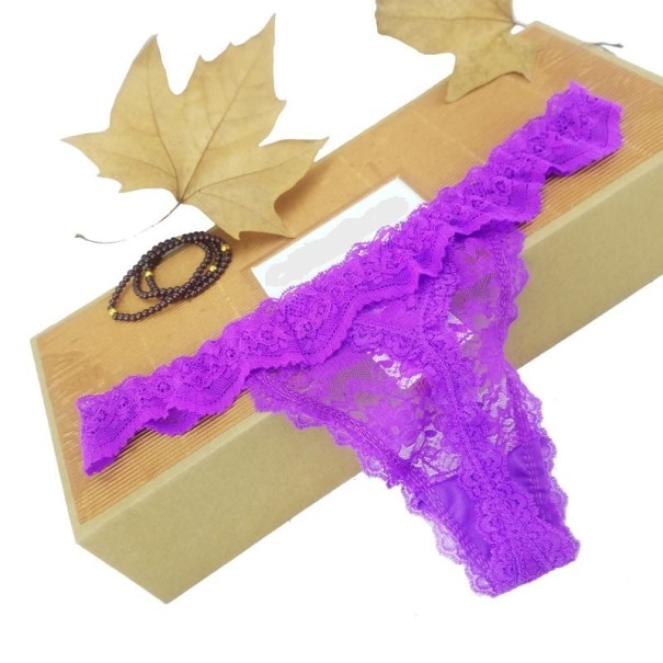 String sexy en dentelle pour femmes J2807 violet