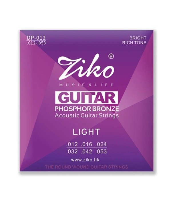 Strings for Acoustic Guitar DP-012 Carbon Steel with Hexagonal Core Phosphor Bronze Alloy Clear Sound Long Lifespan Stable Tuning 1