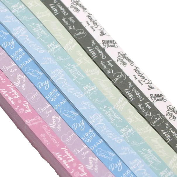 Strisce di carta origami colorate 540 pz 24 × 1 cm con stampa testuale carta pieghevole multicolore per stelle DIY 1