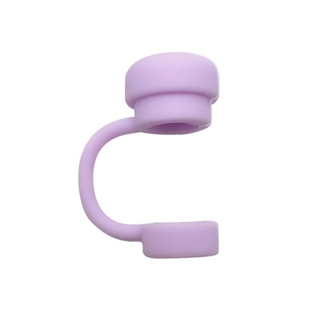 Strohhalm-Abdeckung aus Silikon 12 x 65 x 10 mm Strohhalm-Schutz Hygienische Kappe Wiederverwendbare Strohhalm-Abdeckung für unterwegs lila