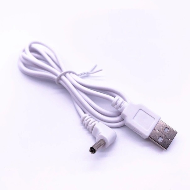 Strømkabel 5V DC 3,5 x 1,35 til USB 1 m 2 stk. hvid