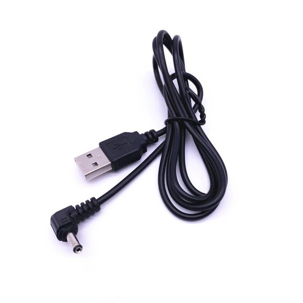 Strömkabel 5V DC 3,5 x 1,35 till USB 1 m svart