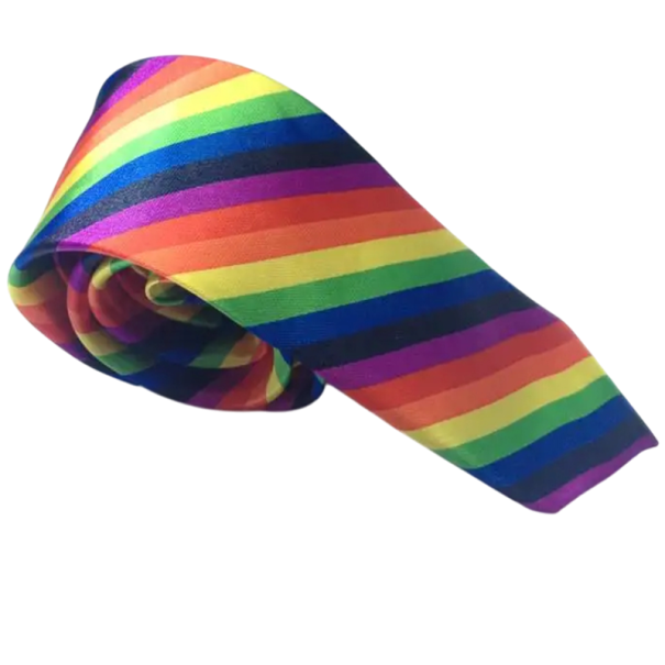Stropdas met regenboogmotief 145 x 5 cm Kleurrijke herenstropdas met regenboogmotief Elegante accessoire voor feestjes Carnavalsstropdas Stijlvolle stropdas 1