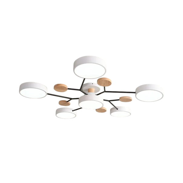 Stropní LED svítidlo s 6 čipovými žárovkami Teplé bílé světlo 48W Moderní lustr Osvětlení 4320 lm Interiérové svítidlo 14x89 cm Pokrytí 15-20 m² bílá