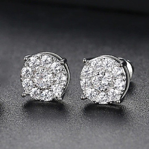 Stud Earrings with Zircons G2533 3