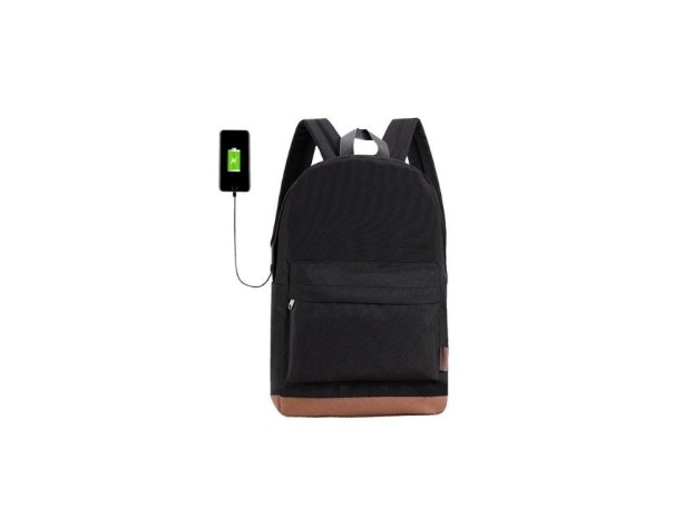 Studentenrucksack mit USB-Anschluss J3440 schwarz + USB-Anschluss