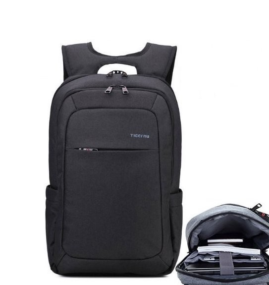 Studenterygsæk med laptoprum J2265 sort