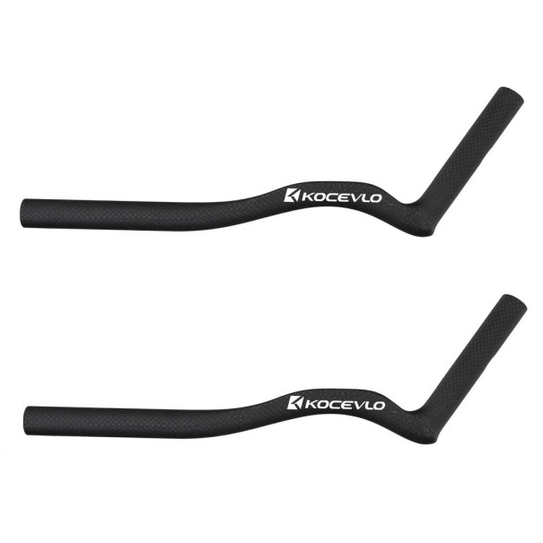 Stuurverlengstukken 45° 380 mm diameter 22,2 mm 1 paar zwarte accessoires voor hometrainer met een griplengte van 125 mm 1