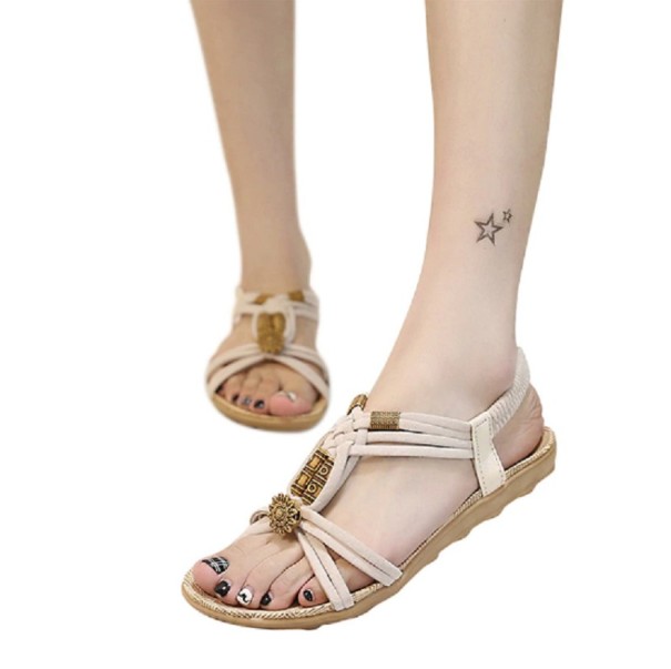 Stylische Damensandalen A2491 beige 40