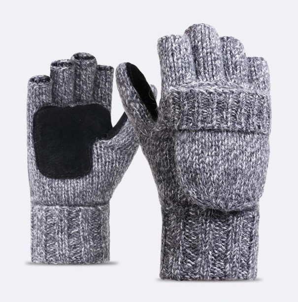 Stylische fingerlose Handschuhe J2742 hellgrau