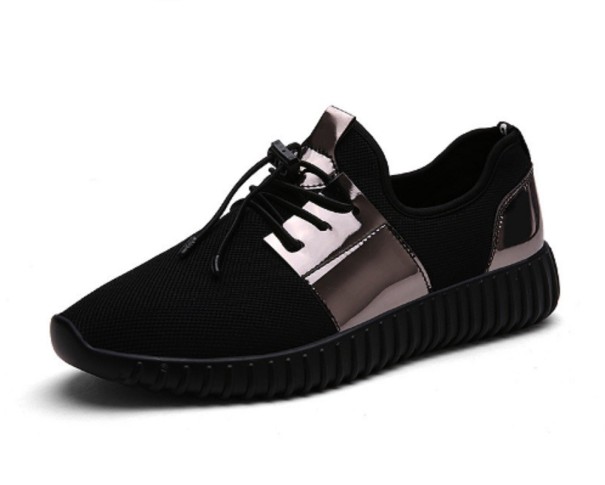 Stylische, glänzende Sneakers J2285 schwarz 45