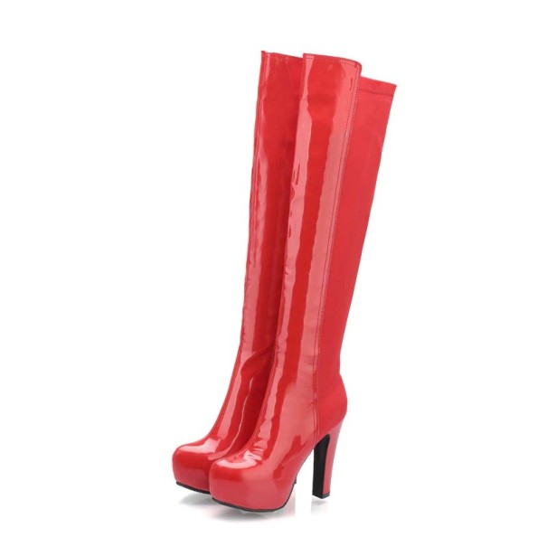 Stylische glänzende Stiefel J1011 rot 39