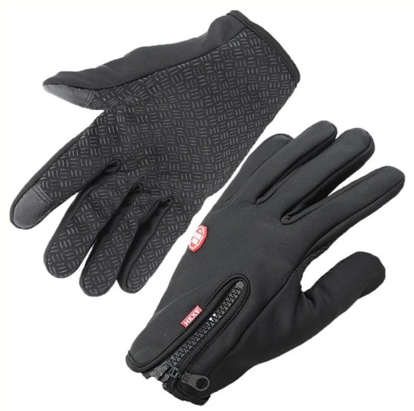 Stylische Handschuhe mit Reißverschluss J2287 schwarz L