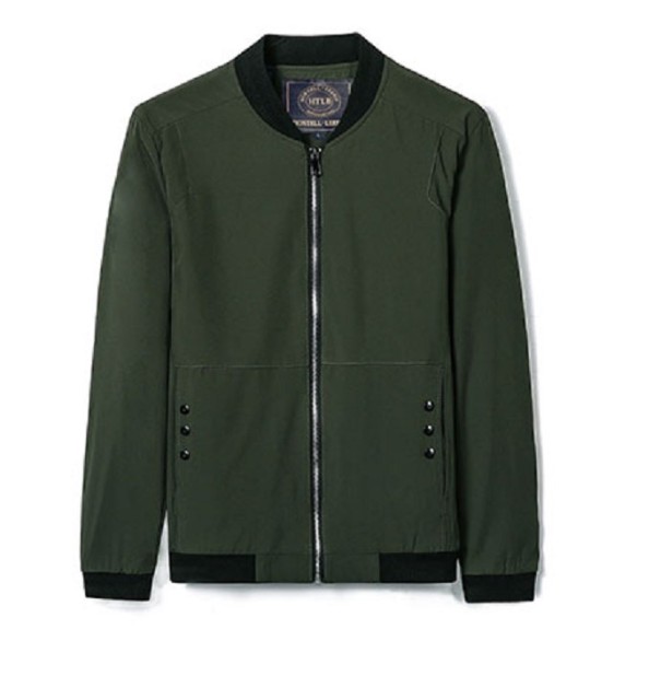 Stylische Herrenjacke mit Knöpfen an den Taschen J2270 grün XL