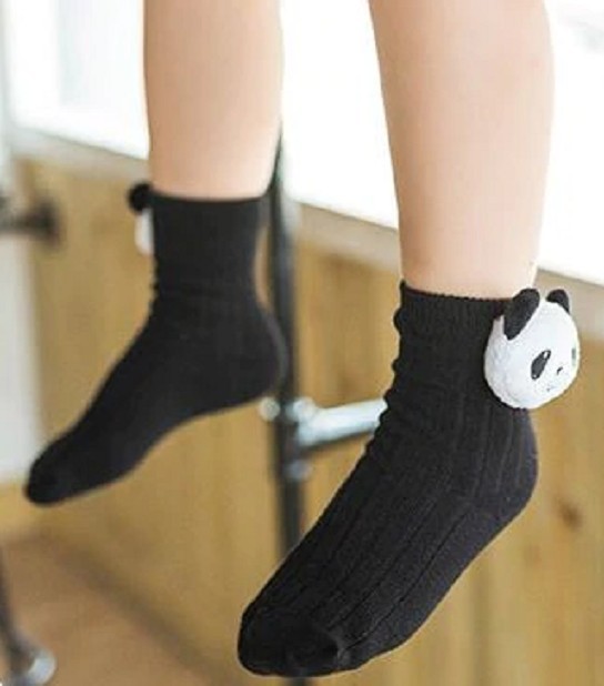 Stylische Mädchensocken schwarz 1-3 Jahre