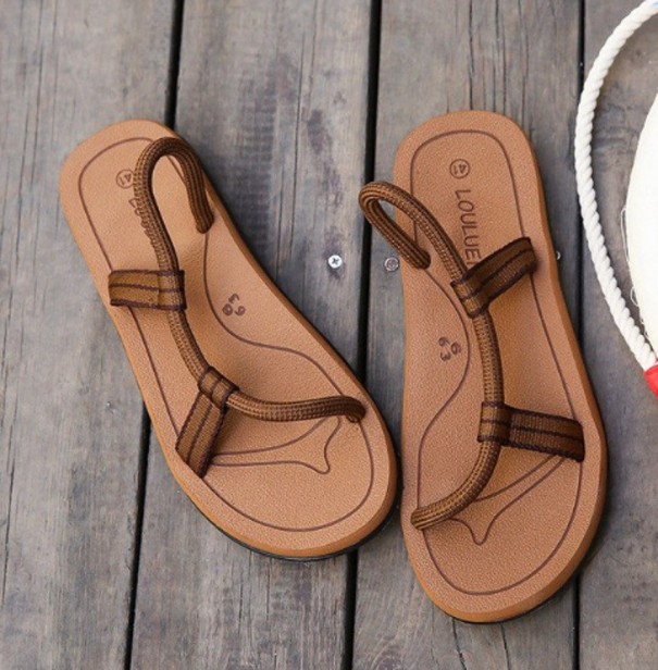 Stylische Strandpantoffeln braun 37