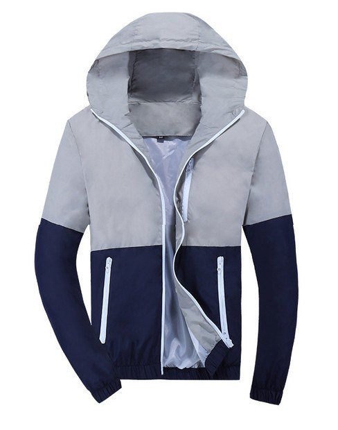 Stylische zweifarbige Herrenjacke J1007 grau L