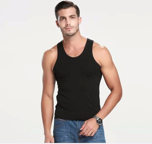 Stylisches Herren-Tanktop – Schwarz XS