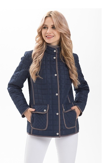 Stylová dámská jarní bunda J2739 tmavě modrá XL