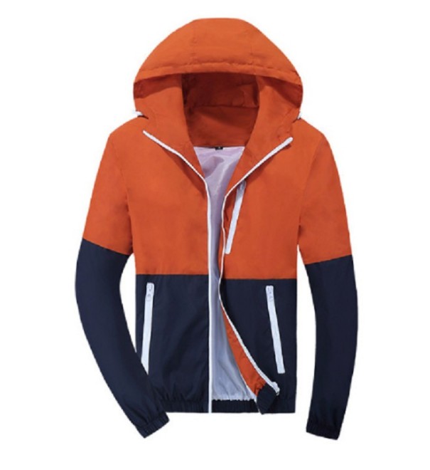 Stylová pánská dvoubarevná bunda J1007 oranžová M