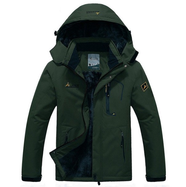 Stylová pánská zimní bunda J3078 armádní zelená 3XL