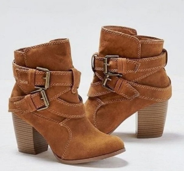 Stylové dámské kotníkové boty J2278 hnědá 41