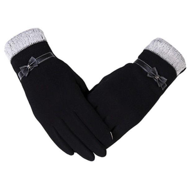 Stylové dámské rukavice s mašlí J2770 černá