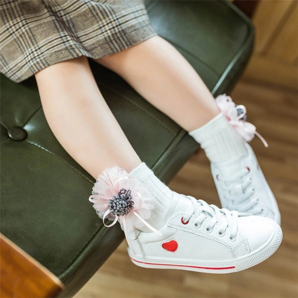 Stylové dívčí ponožky bílá 0-1 rok