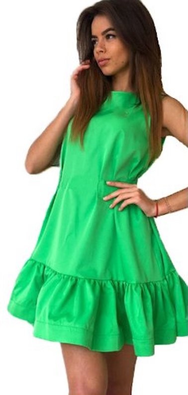 Stylové letní šaty bez rukávů J2972 zelená L