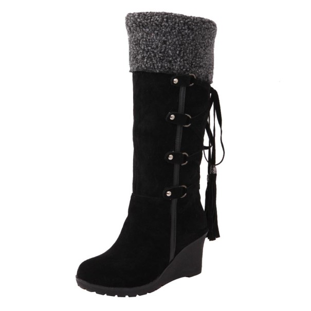 Stylové zimní kozačky J2288 černá 42