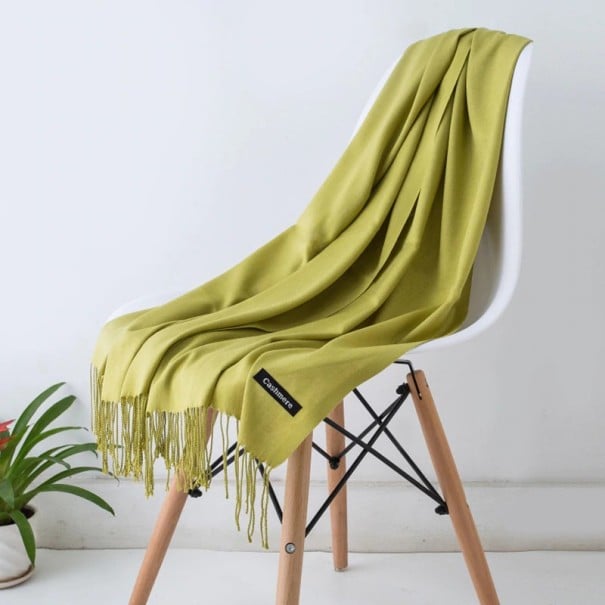 Štýlový unisex kašmírový šál J3539 svetlo zelená
