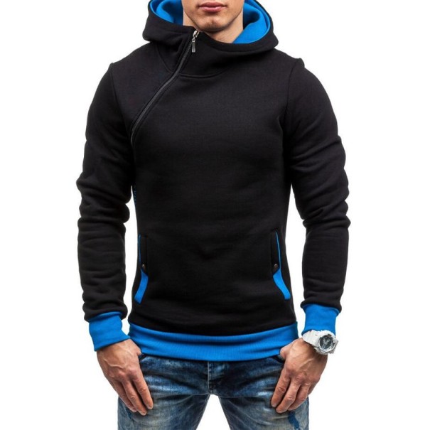 Stylowa męska bluza z ciekawym zamkiem J946 niebieski XS