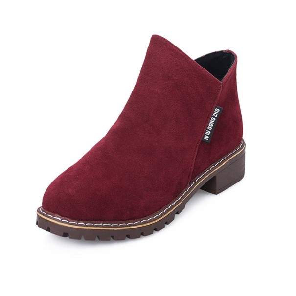 Stylowe damskie botki J2744 wino 37