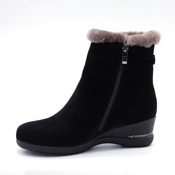 Stylowe damskie buty zimowe - czarne 36