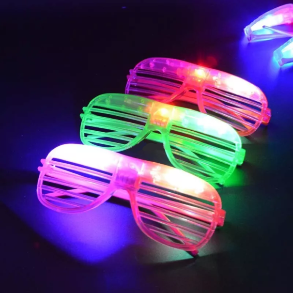 Stylowe neonowe okulary LED 12 szt 1