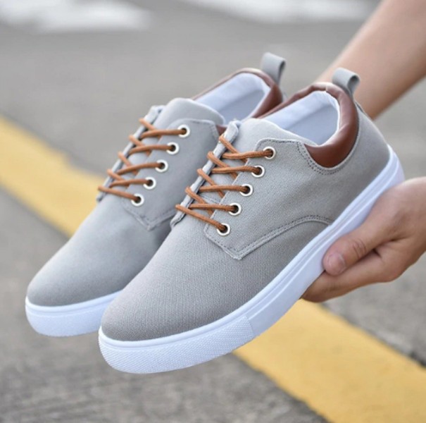 Stylowe płócienne buty męskie J2973 szary 39