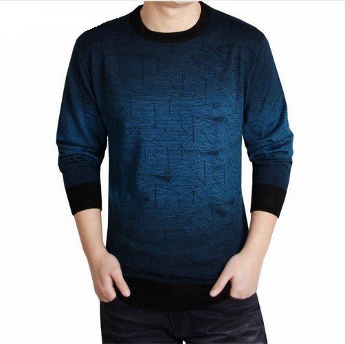 Stylowy sweter męski - Niebieski J3351 XL