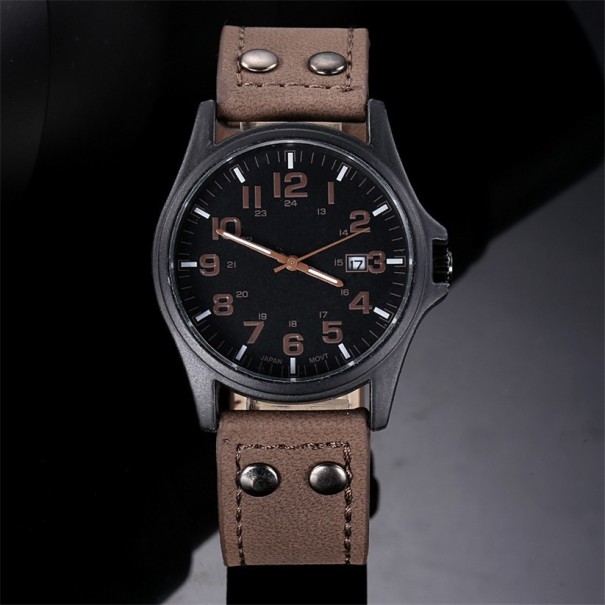 Stylowy zegarek wojskowy brązowy