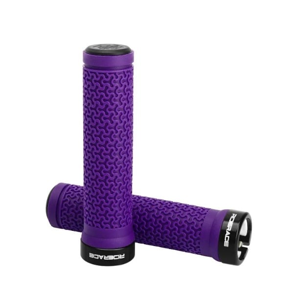 Styrgrepp 135 x 34 mm MTB Mountainbike Mjuka gummigrepp Enkelsidiga låsande halkfria handtag Cykeltillbehör lila