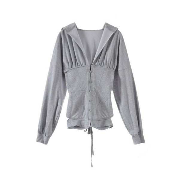 Sudadera ajustada de mujer, color gris XS