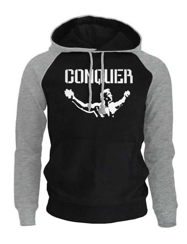 Sudadera bicolor para hombre F106 gris L 2