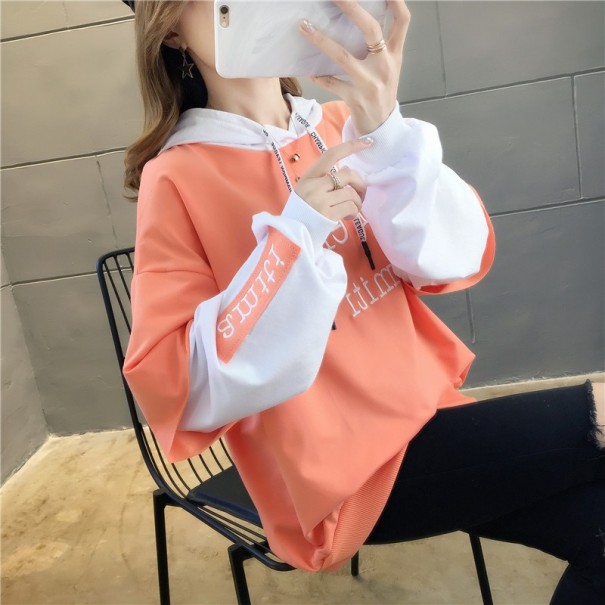 Sudadera con capucha de calle para mujer naranja L