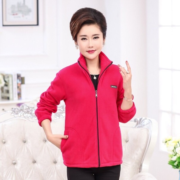 Sudadera con capucha y cremallera aislante para mujer rosa oscuro M